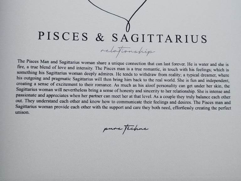Pisces & Sagittarius Relationship Print – Framed, New
