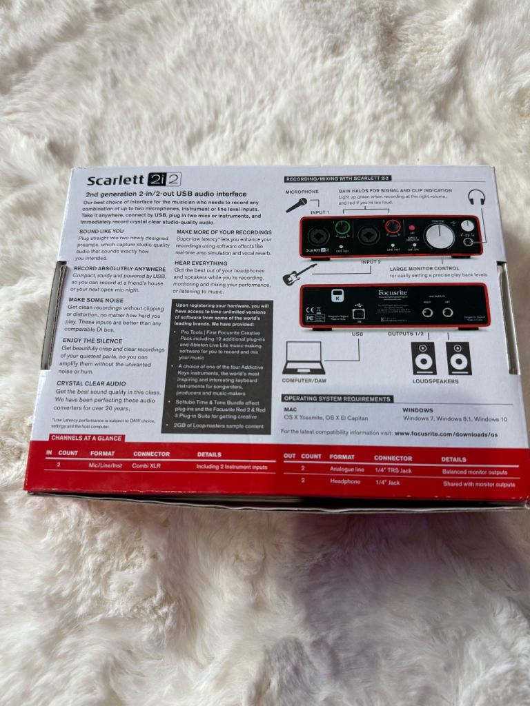 Scarlett 2i2 audio interface 2nd Gen