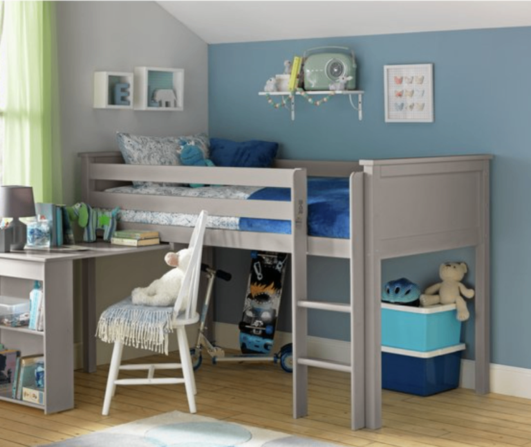 Habitat Brooklyn Mid Sleeper Bed with Pull-Out Desk & Mattress – Grey 