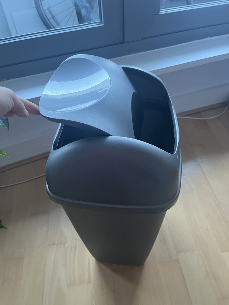 Plastic rubbish bin