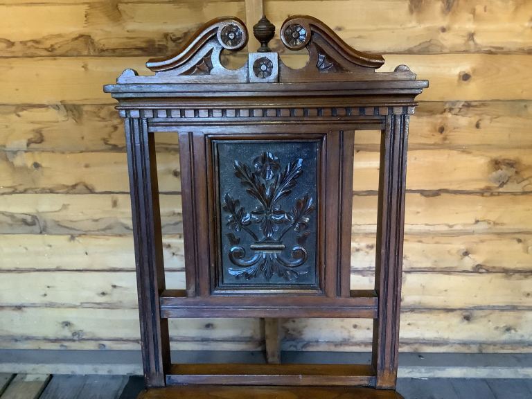 Walnut arts & crafts dining hall chair 