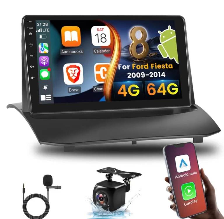 Ford Fiesta 2009-2014 Android 15.0 Apple Carplay Car Radio GPS Navi + Camera C3