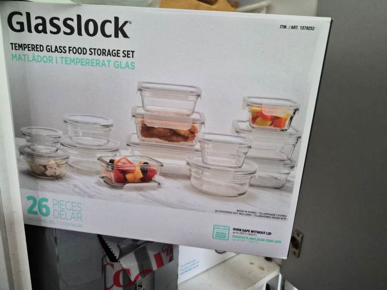 Glasslock 26-Piece Tempered Glass Food Storage Container Set –need to go in 1 week