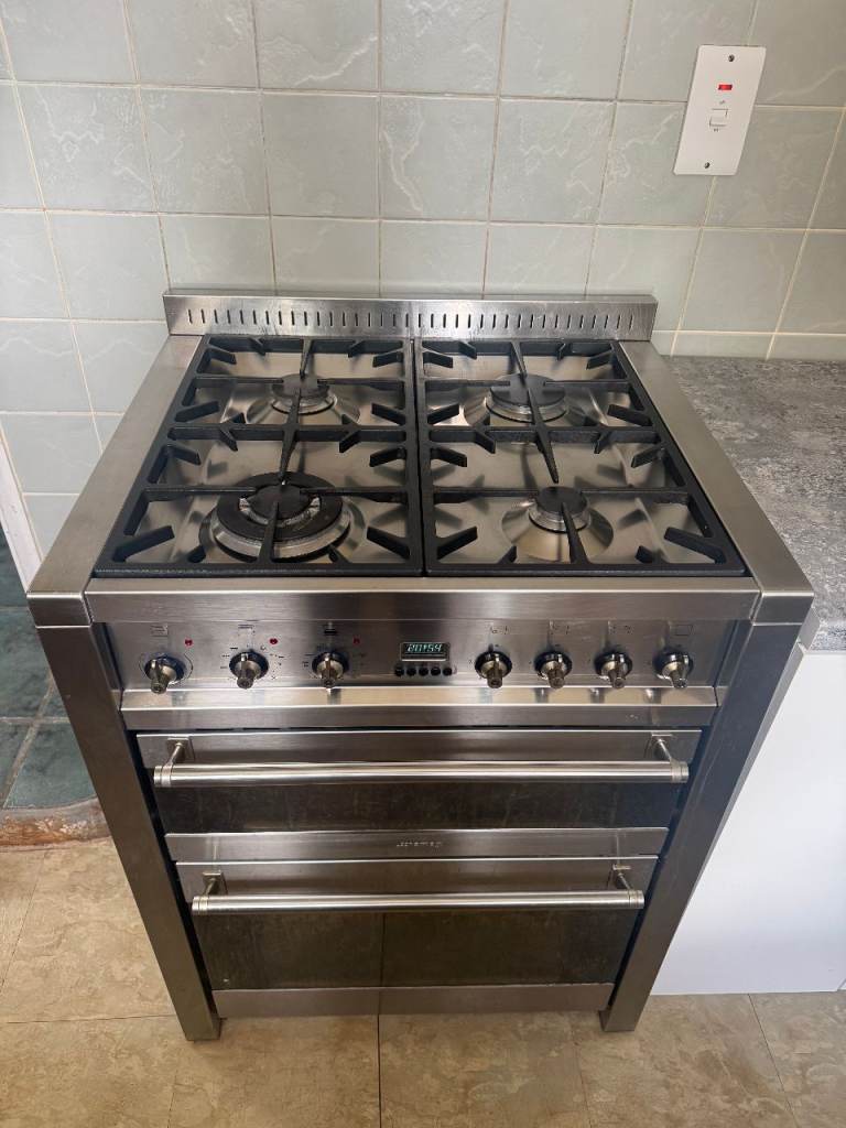 70cm Smeg A42 dual fuel double-oven cooker in good working order