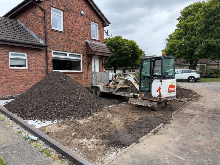 Digger hire with operator, demolition and foundations 