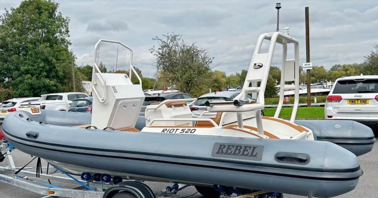 Rebel Riot 520 RIB with Honda 100HP Outboard and Extreme swing trailer
