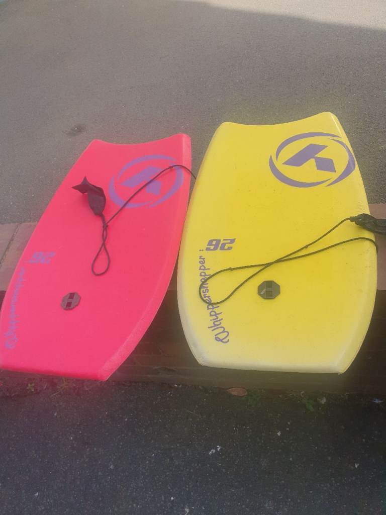 2 Whipper Snapper 26 inch Body Boards , Good Condition, With Safety Rope , Great Fun, Very Useful. 