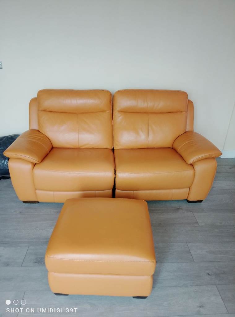 Tan electric recliner leather 