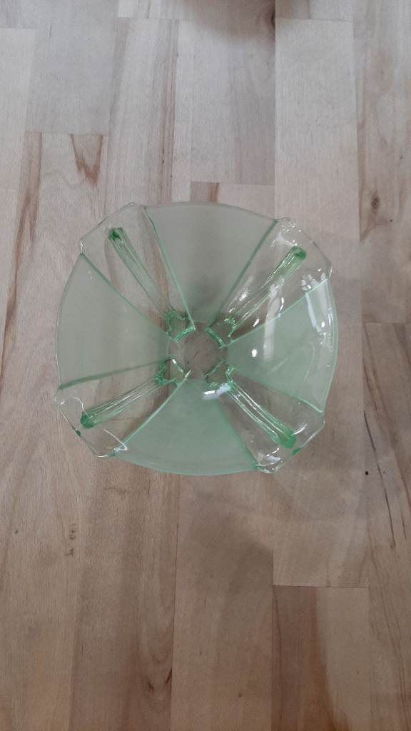 Art Deco Green Glass Bowl Small
