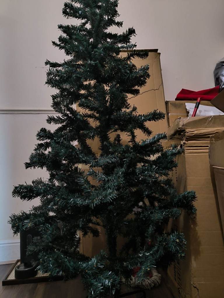 Brand new 6ft full bushy artificial Christmas tree with stand £40.00! Holiday decorations
