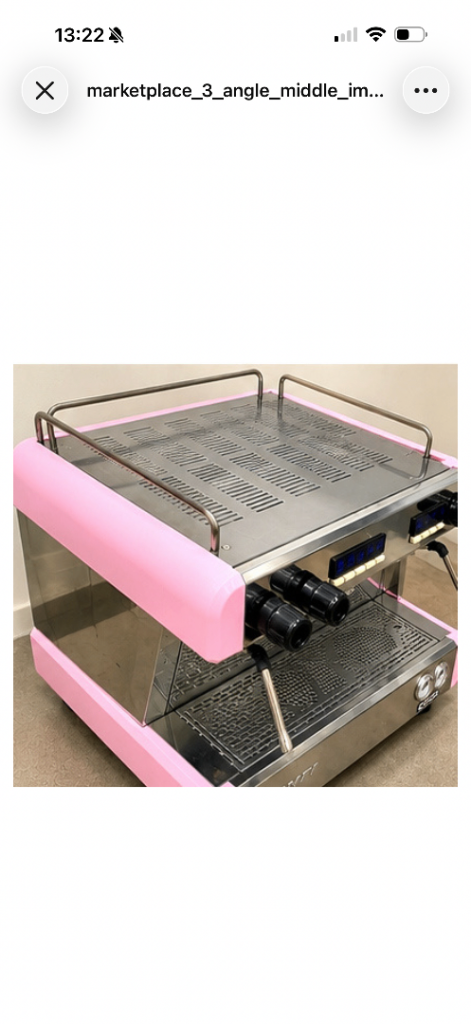 Conti CC102 Commercial Espresso Machine – Pink & Stainless Steel for Sale