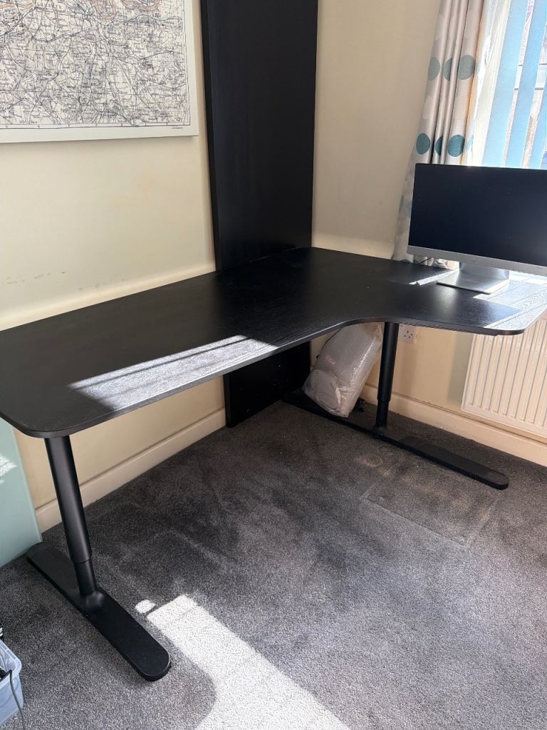 Corner Desk - Black, Good Condition