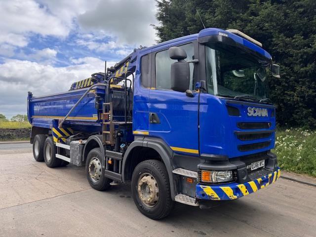 2016 66 Scania G410 E6 8x4 steel tipper Epsilon crane & grab weigher a/c