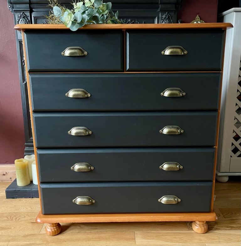 Lovely Chest of Drawers Black Newly Up-cycled.
