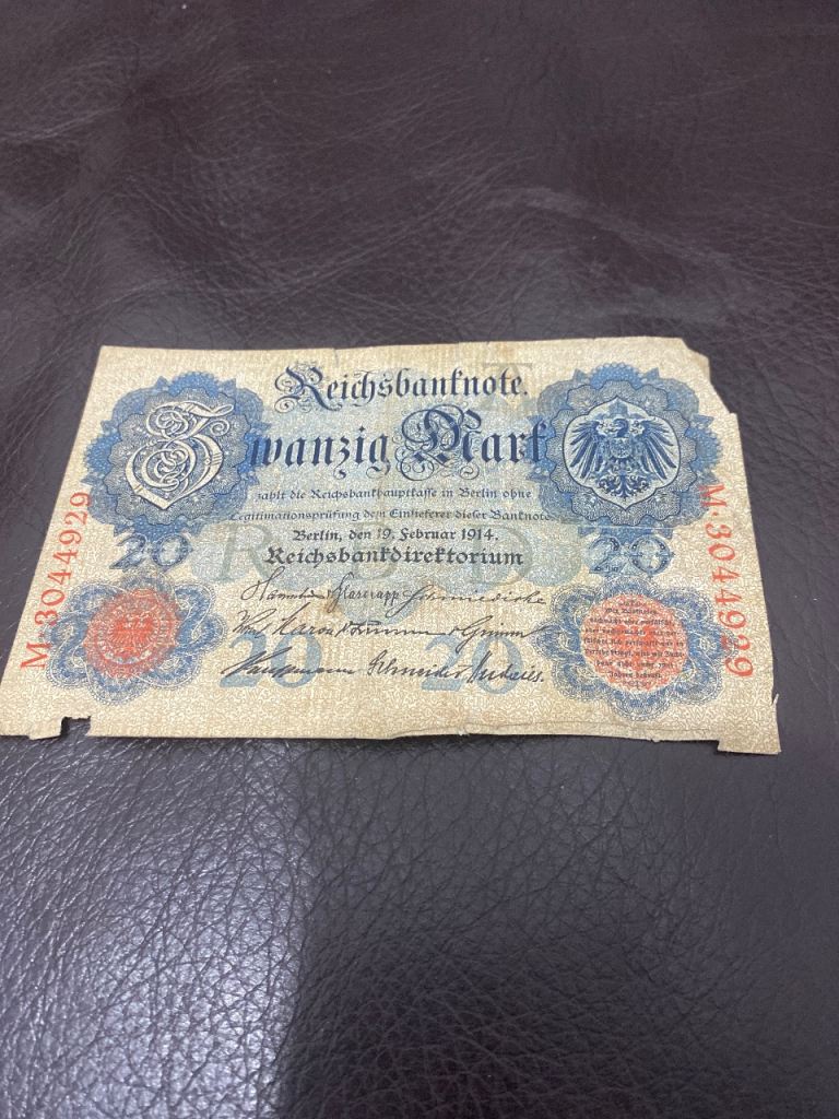 Vintage German 20 Reichsbanknote - Collectible Banknote
