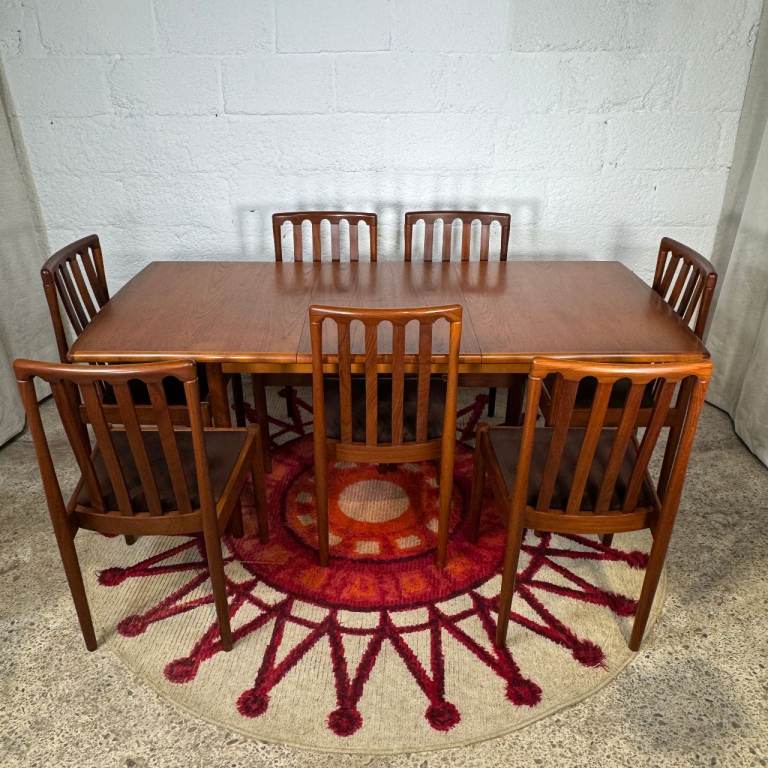 Meredew Teak Dining Set Mid-Century Extending Table & 8 Chairs Vintage Retro