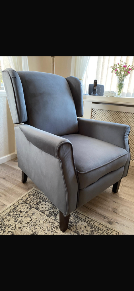 Grey Fabric Armchair – Good Condition