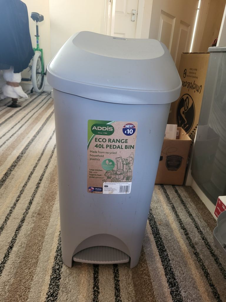 NEW Addis Eco Range 40L Pedal Bin - Grey
