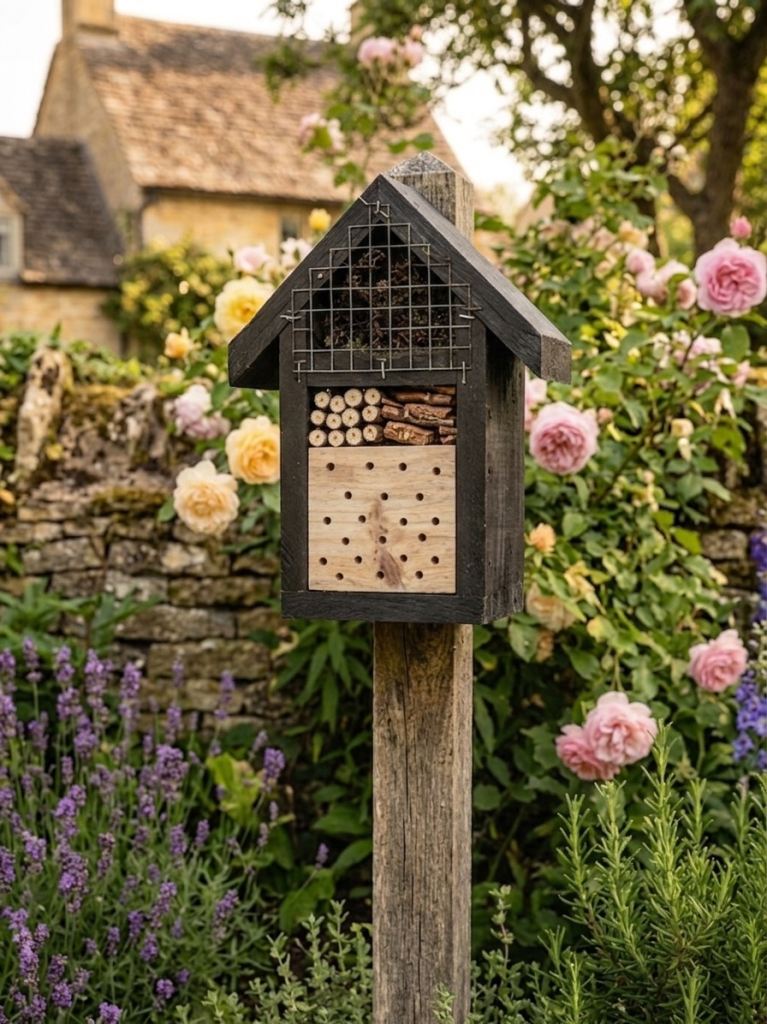 Woodside Wooden Insect Bee House Natural Wood Bug Hotel Shelter Garden Nest Box