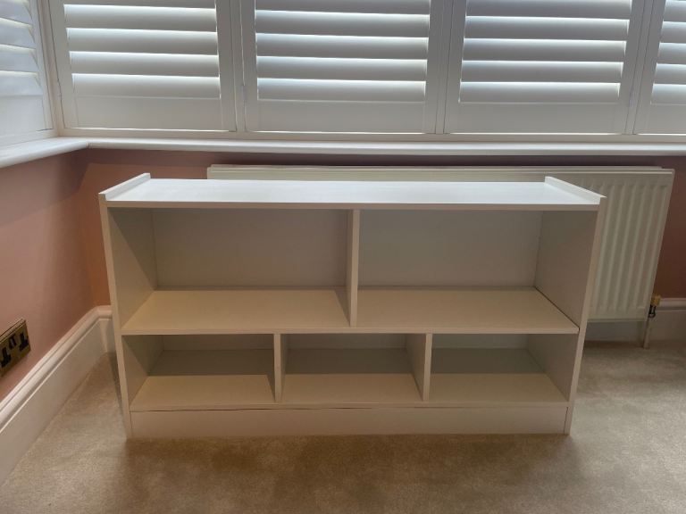 White Low-Level Bookcase/Storage Unit - Good Condition