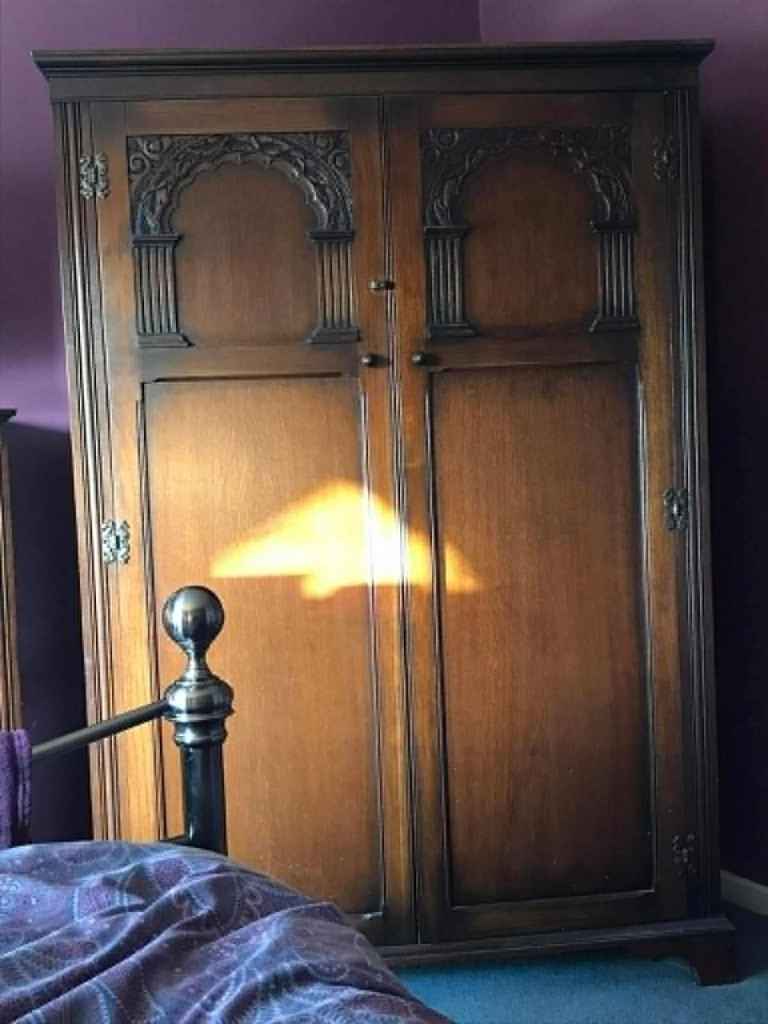 Solid wood vintage double wardrobe