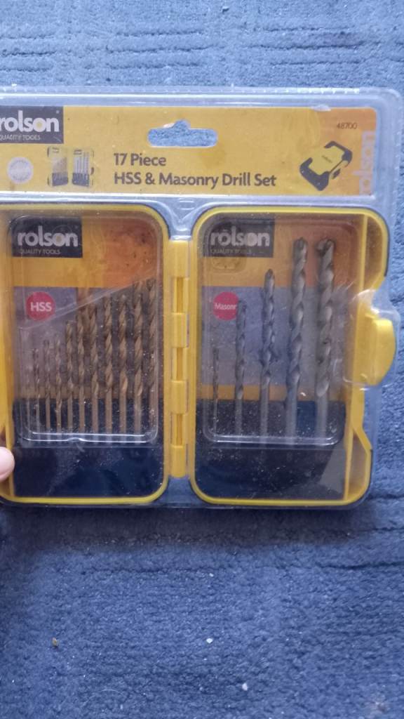 17 piece HSS and Masonry drill bit set 