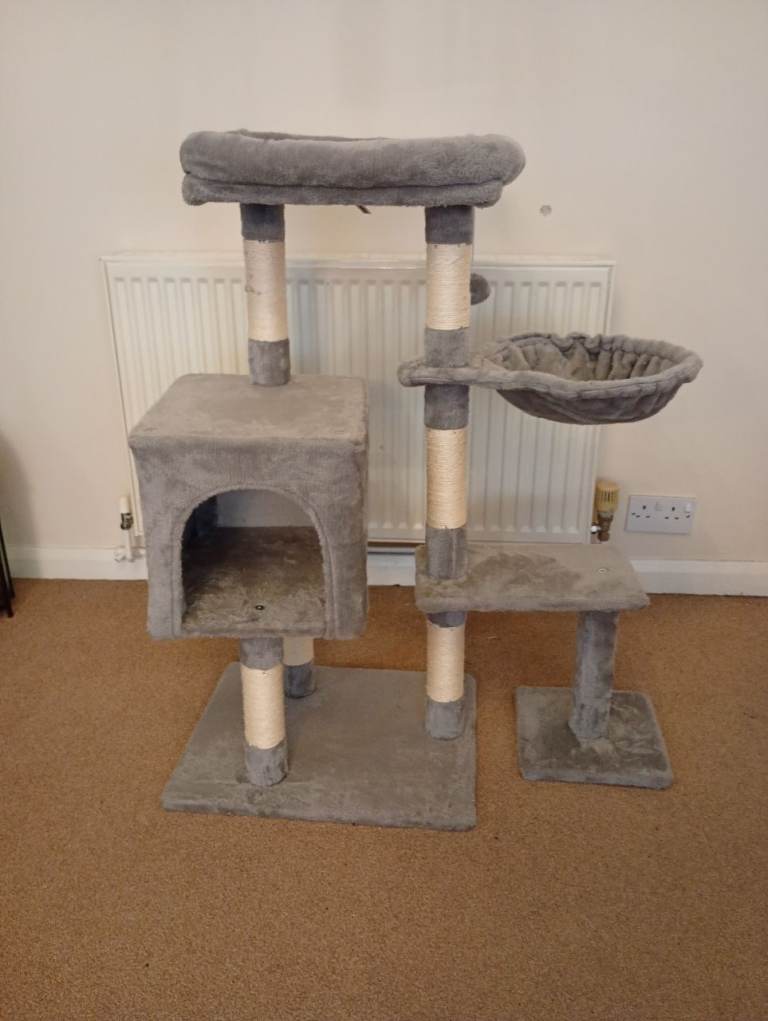 Grey multi level cat tree 