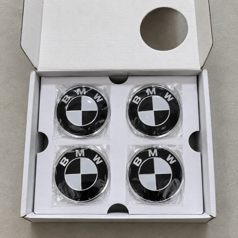BMW Black Edition Wheel Centre Caps 68mm – Set of 4 – New