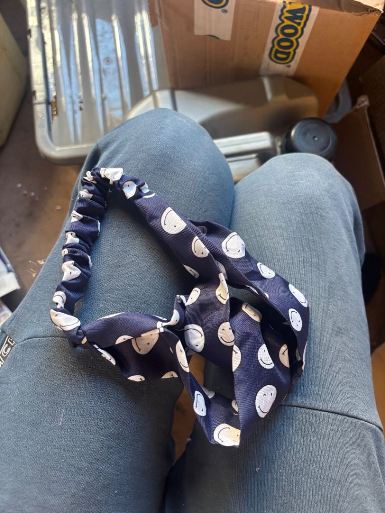 Cute Blue Hair Band with Smiley Faces – As Good As New