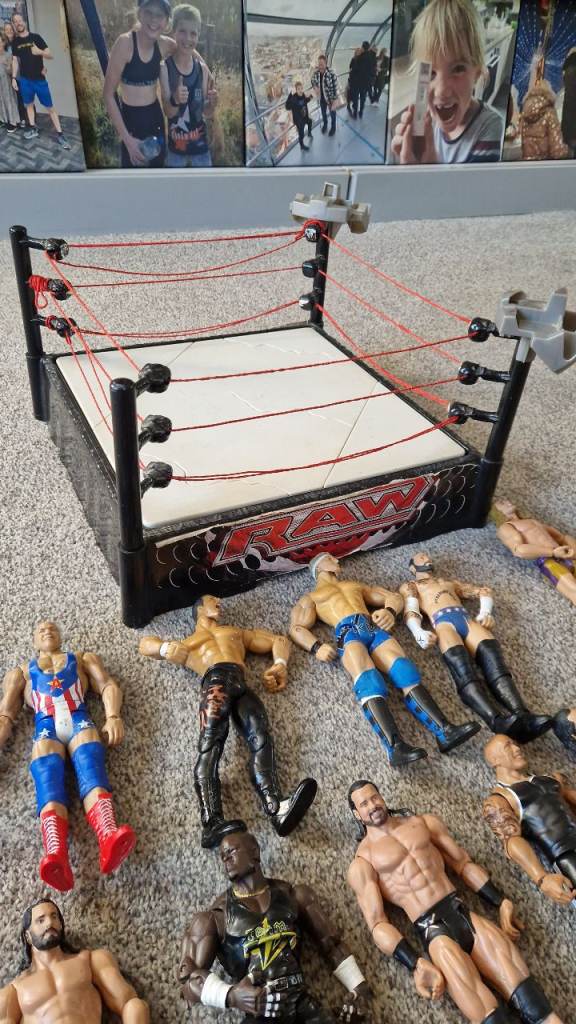 WWE Wrestling Figures Job Lot With RAW Ring
