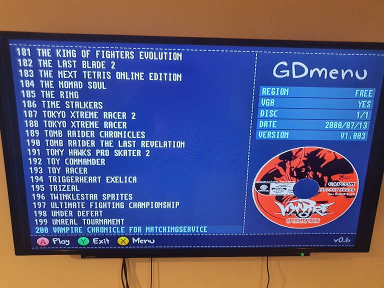 GDEMU Dreamcast with 256gb sd card. Has 213 roms. Please message to re