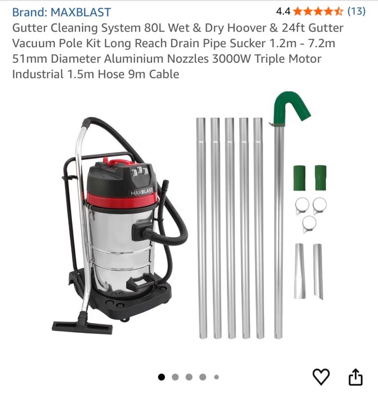 MAXBLAST Gutter Cleaning Wet & Dry Hoover 80L