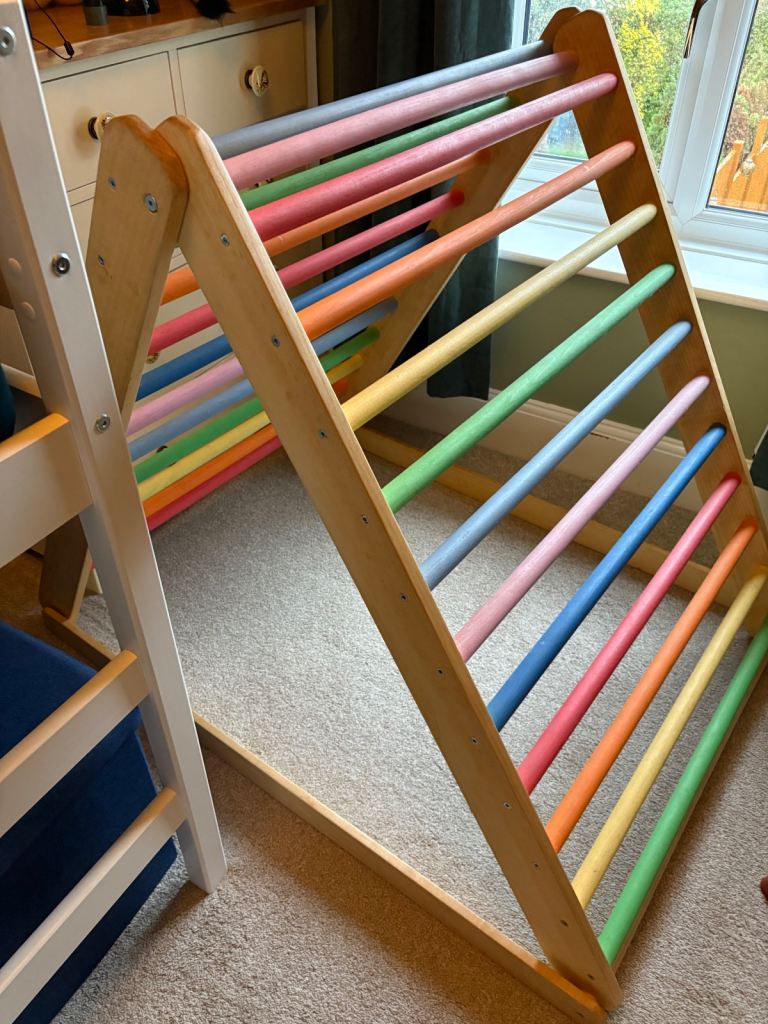 Pikler triangle with climbing ramp/slide