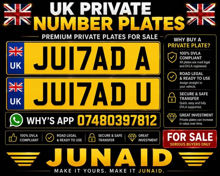 PRIVATE NUMBER PLATES FOR SALE – BIRMINGHAM – DVLA CERTIFICATE READY