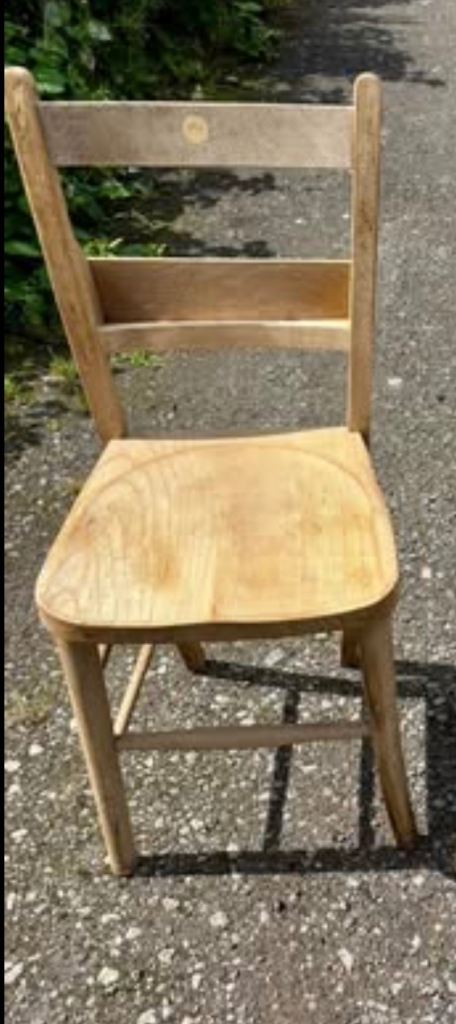 1x Antique Elm Chapel/Church chair *Restored