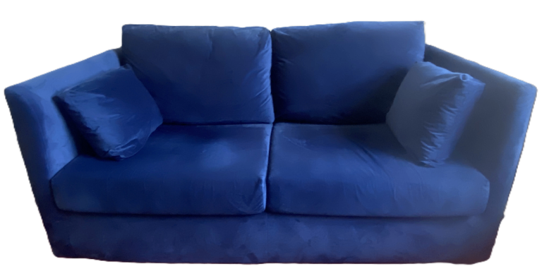 Double Sofa Bed by MADE In Blue velvet 