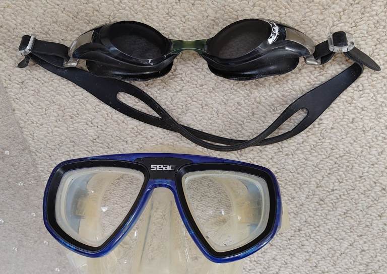 Prescription (-10) goggles and mask
