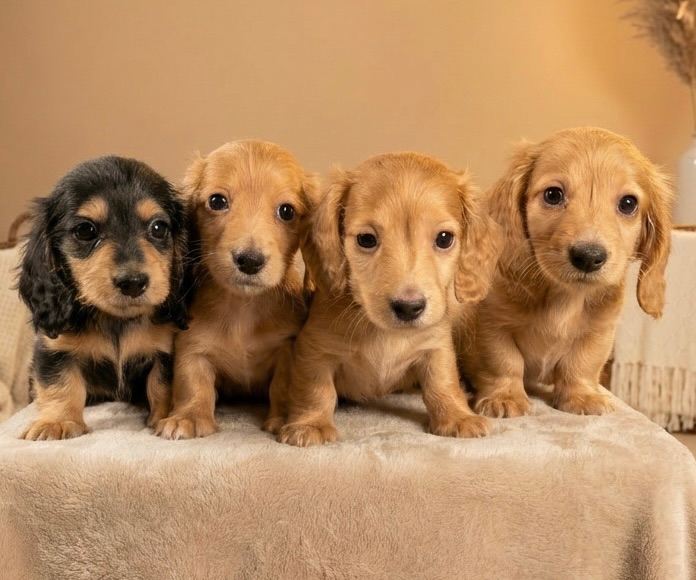 KC miniature long hair cream dachshund for sale