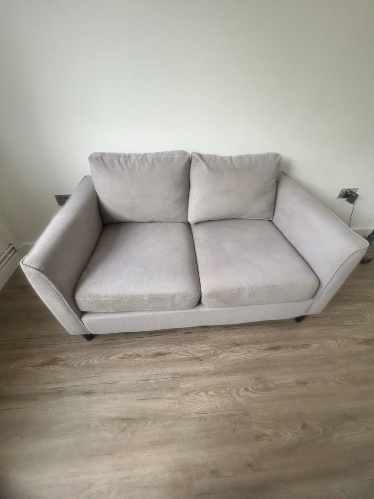 Grey Two-Seater Sofa – Good Condition, Fabric