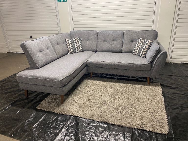 🛋️ French Connection x DFS Zinc L-Shape Sofa – Grey | Delivery Available