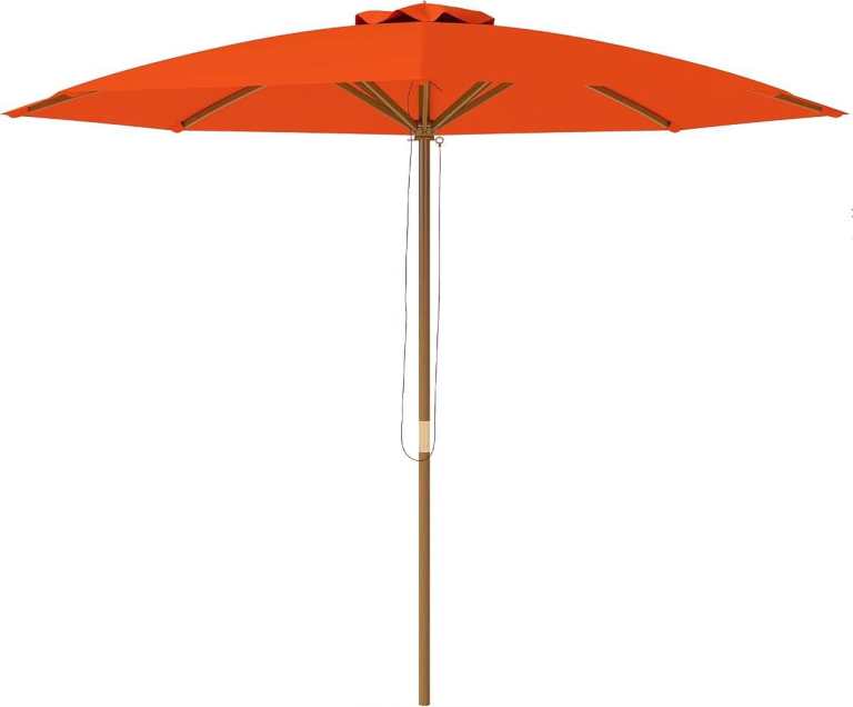 3 m Orange Garden Parasol.. One of the Ribs Has Broke. Come Away From The Parasol. See Pics
