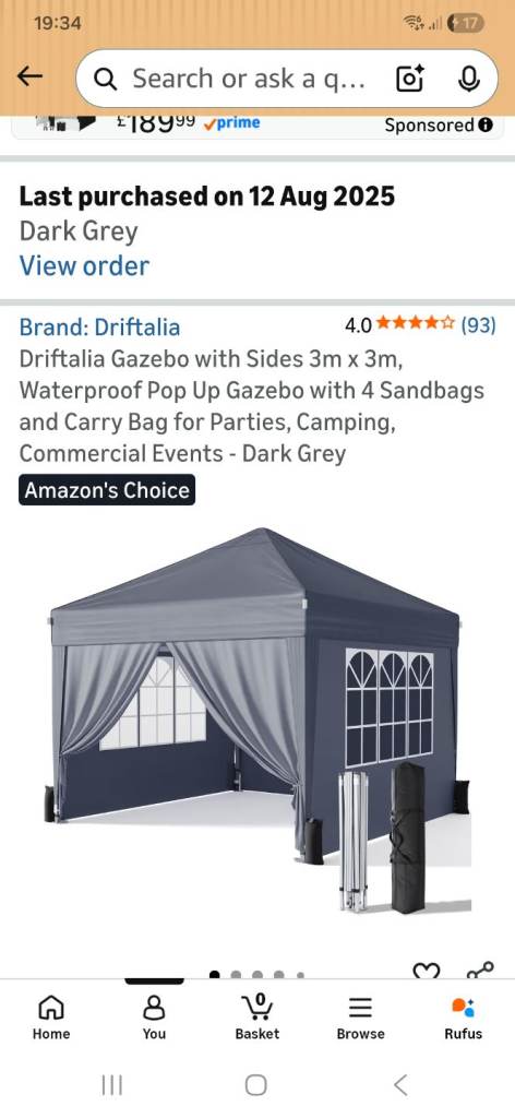 Pop up Gazebo 3m x 3m