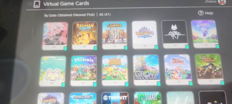 Nintendo switch with account with games
