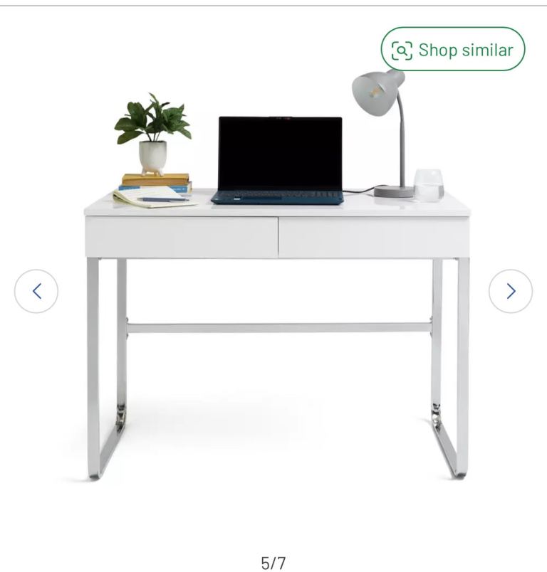 Habitat Sammy 2 Drawer Desk - White Gloss, Good Condition