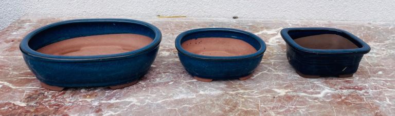 3 small plant pots 