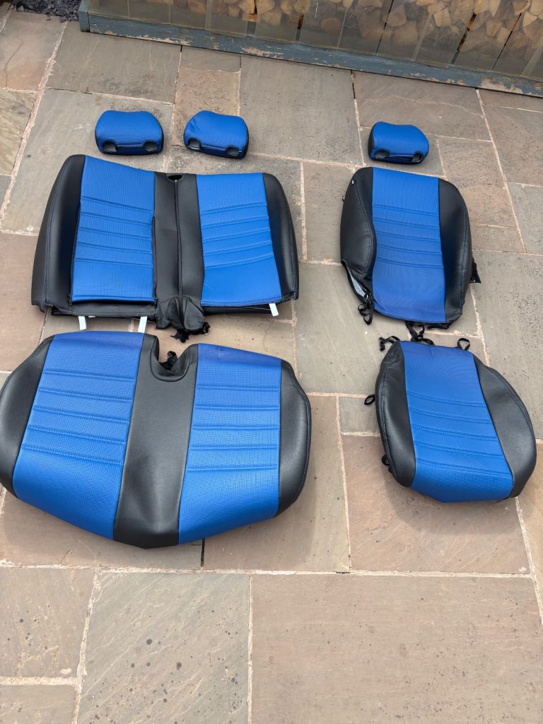 VW Crafter Punched Leather Style Seat Covers - Blue