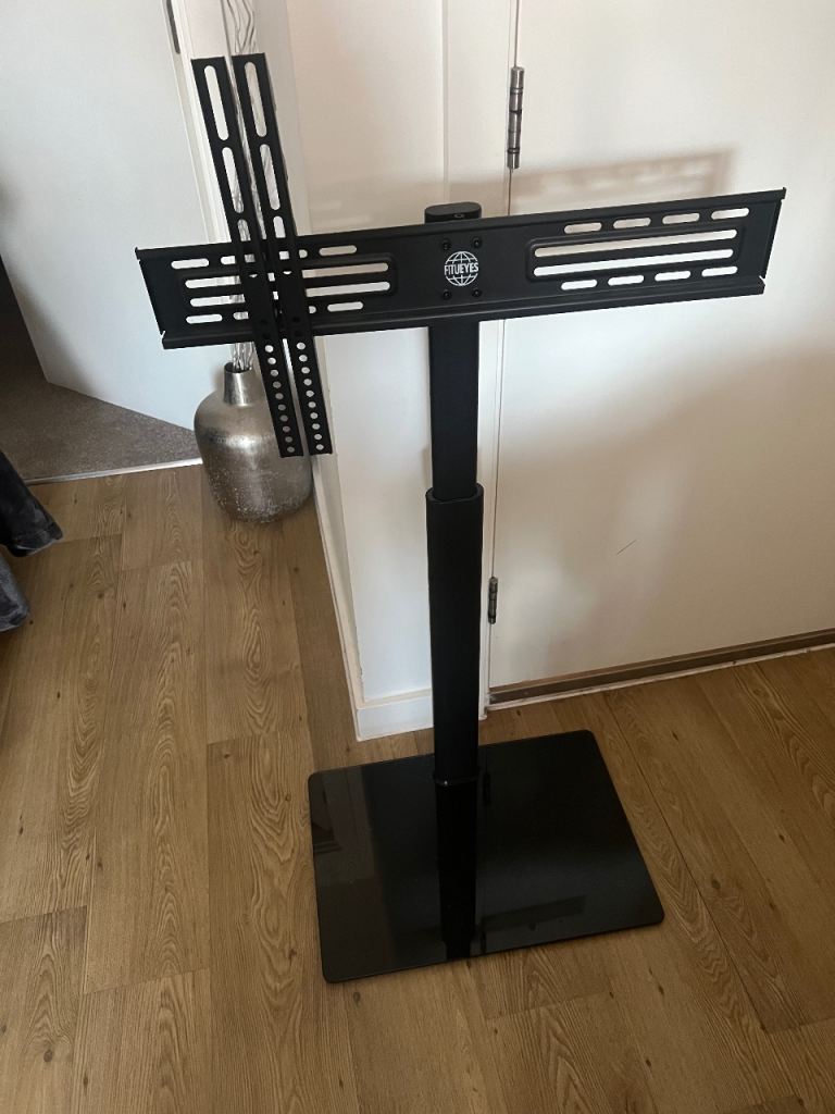 FITUEYES Black TV Floor Stand Mount with Adjustable Height