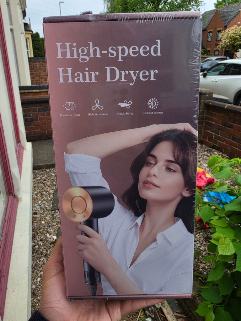 High-Speed Ionic Hair Dryer with Diffuser & Styling Nozzle - 2000W Pro Salon