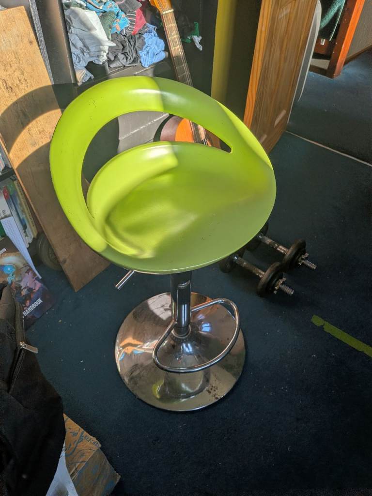Kitchen bar stool - green - some wear & tear