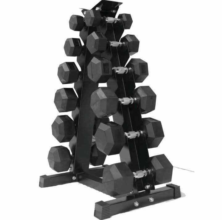 6 Tier Dumbbell rack and 6 pairs of Dumbbells 